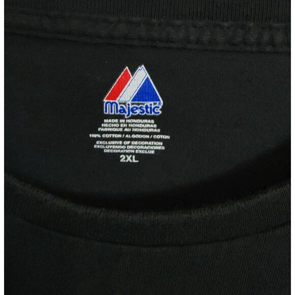 MLB New York Mets Black T-Shirt 2XL Majestic - Picture 3 of 6